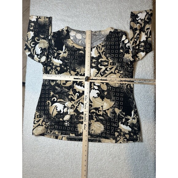 Easywear by Chico's Top Floral Blouse Size 2 - Picture 5 of 8